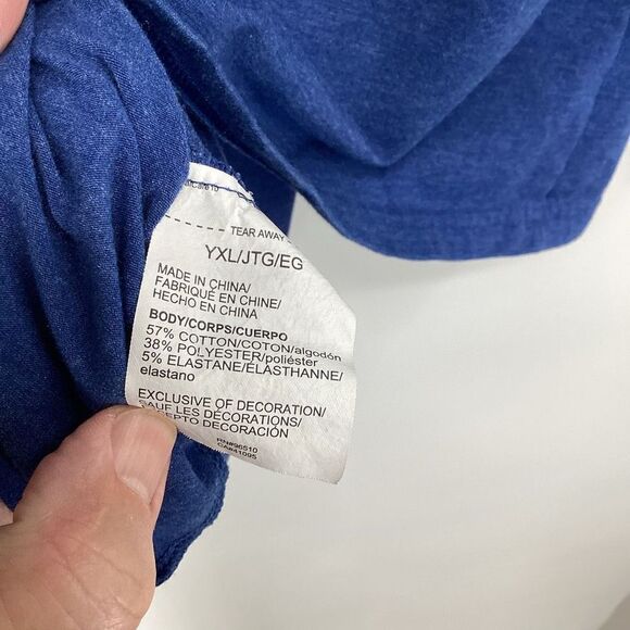 Boys Under Armour Project Rock‎ Iron Paradise" Long Sleeved Tee  blue large - Picture 5 of 6